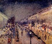 Camille Pissarro Boulevard Montmartre in der Nacht painting